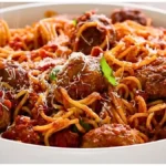 Italian Meat Balls with Spaghetti
