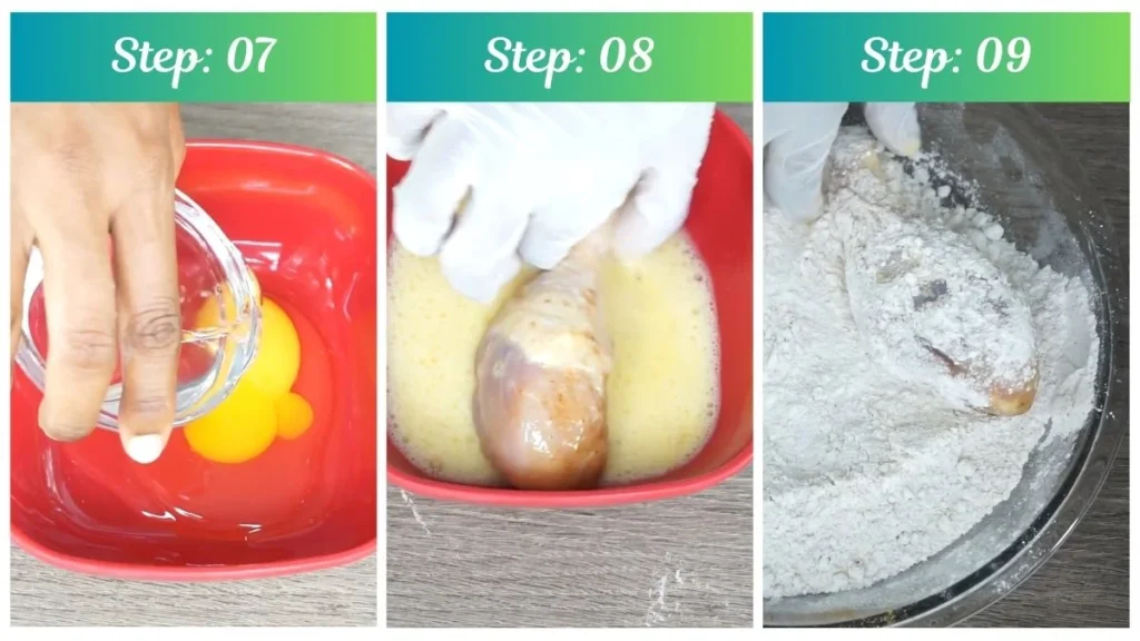 Preparing the Guss Fried Chicken